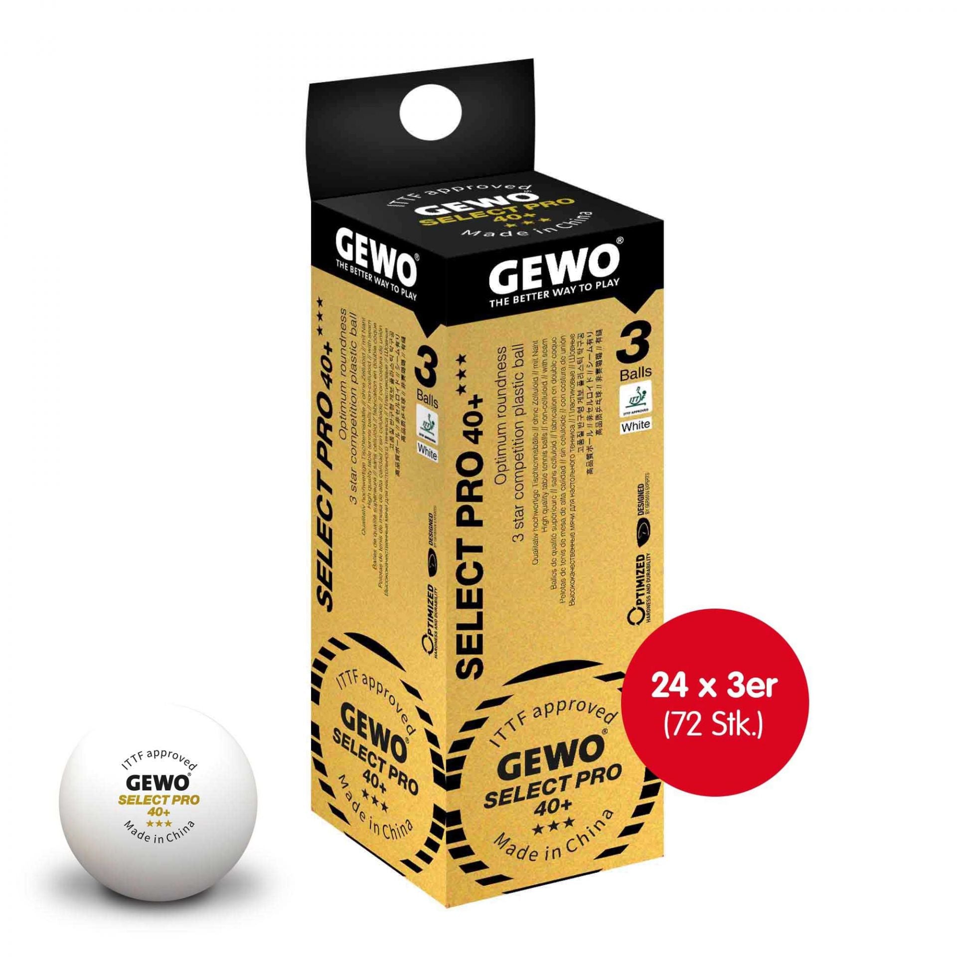 Gewo Piłki Select Pro 40+***24x3er Pudełko białe