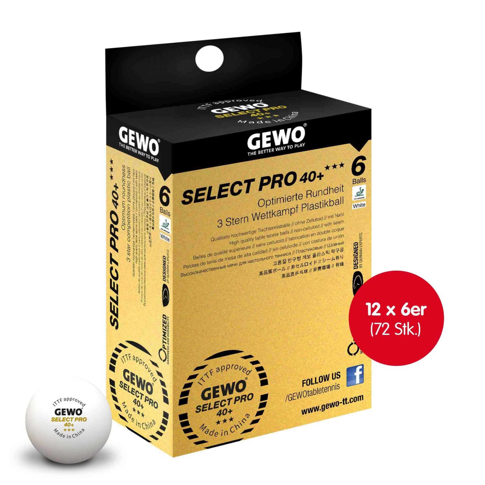Gewo Piłki Select Pro 40+***12x6er Pudełko białe