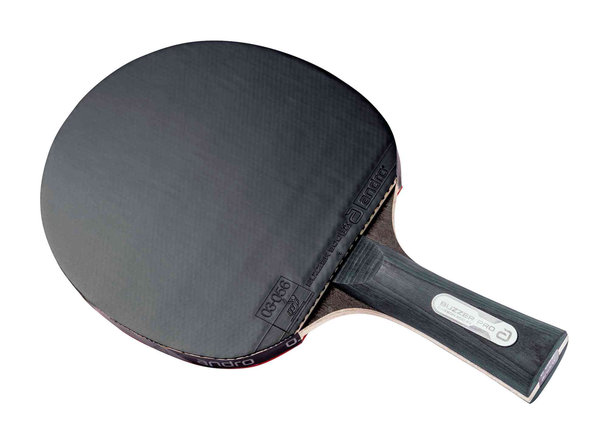 Andro Zestaw rakietek Buzzer Pro Carbon 500 RX czarno/czerwony z wklęsłą rączką