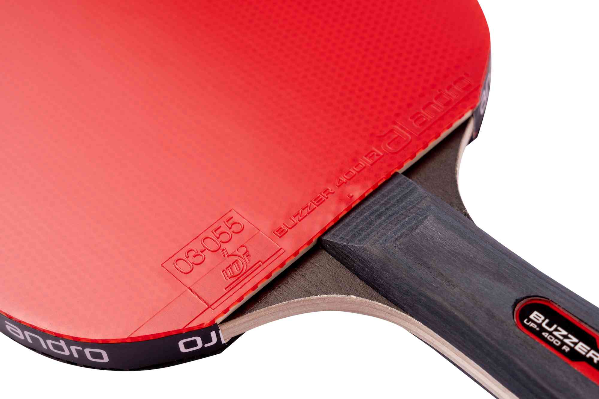 Andro Zestaw rakietek Buzzer Up 400 R czarno/czerwony z wklęsłą rączką