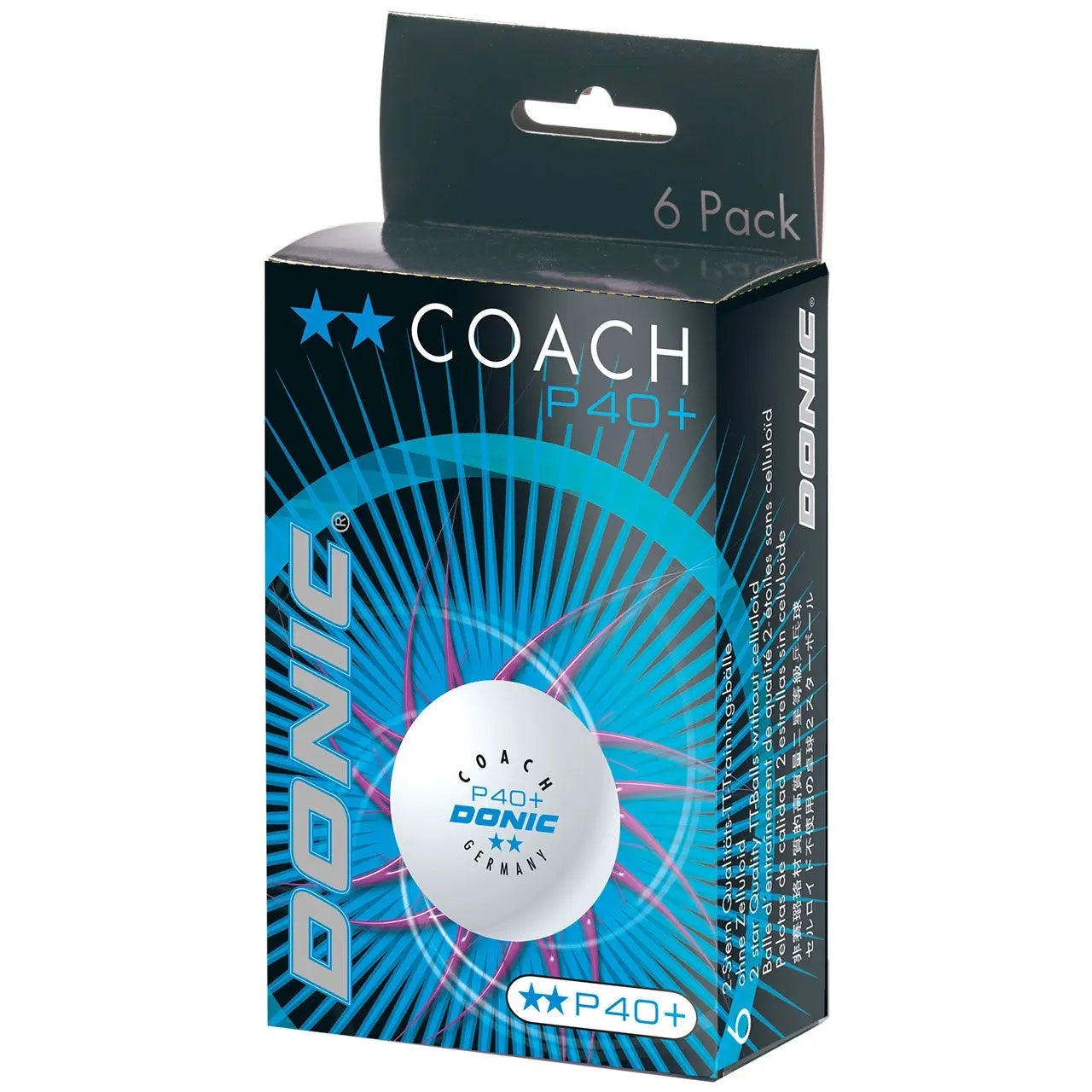Donic Ball Coach ** P40+ white (6) DONIC SE - tabletennisstore.eu